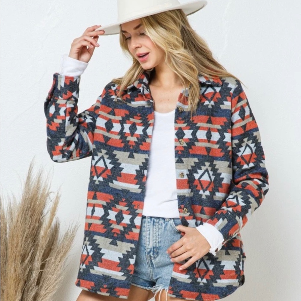 Aztec button up jacket